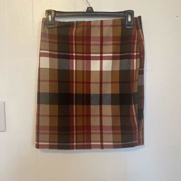 Plaid Women's Skirt - Brown, Red, Black - Picture 5 of 5